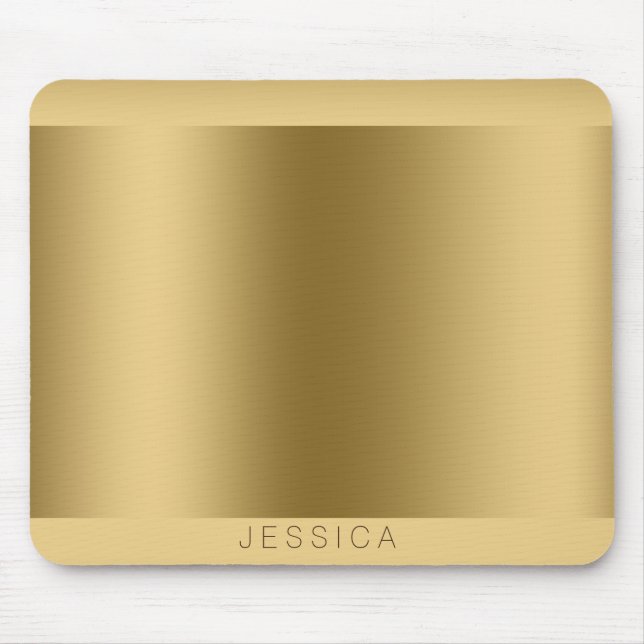 Metallic Gold Print Monogramed Mouse Mat (Front)