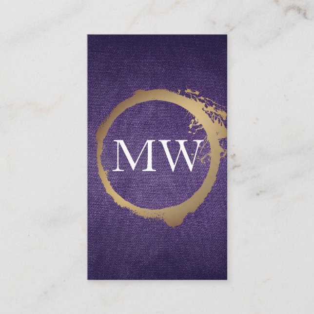 Metallic Gold | Purple Fabric Texture Business Card (Front)
