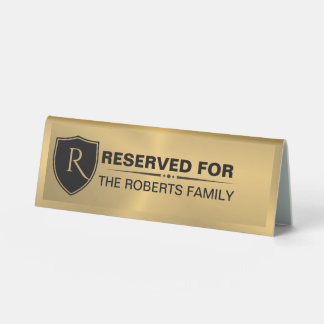 Metallic Gold Reserved Family Crest