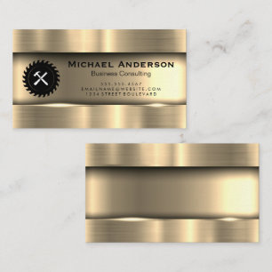 Metallic Gold   Saw Hammer Business Card