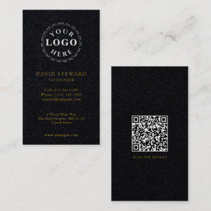 Metallic Gold Script on Premium Black Corporate Business Card