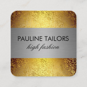 Metallic / Gold Speckles Square Business Card
