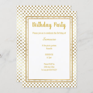 METALLIC GOLD SPOT LAYERED BIRTHDAY INVITATION