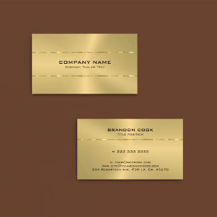 Metallic Gold Stainless Steel Minimalistic Design Business Card