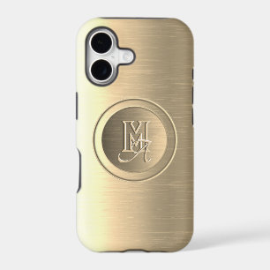 Metallic Gold Steel Engraved Monogram
