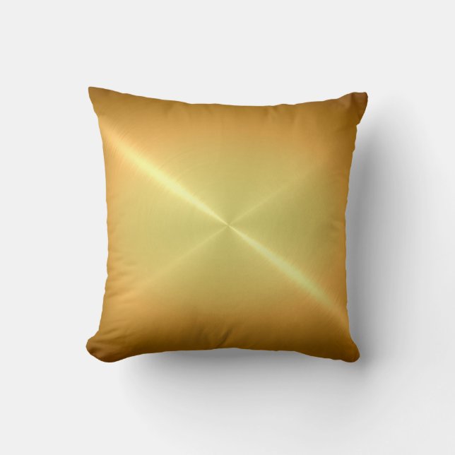 Metallic Gold Steel Metal Look Cushion (Front)