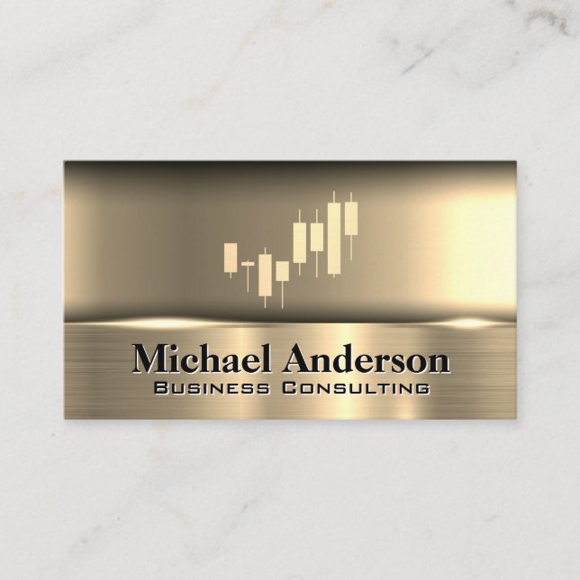 Metallic Gold | Stock Graph Business Card (Front)