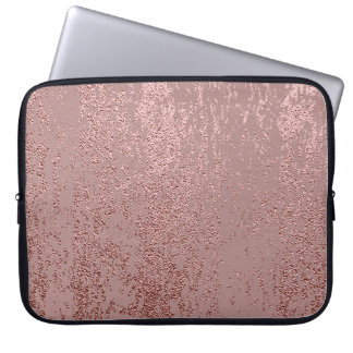Metallic gold texture, rose quartz. laptop sleeve