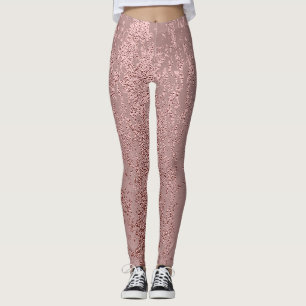 Metallic gold texture, rose quartz. leggings