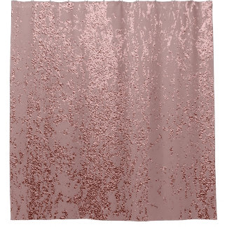 Metallic gold texture, rose quartz. shower curtain