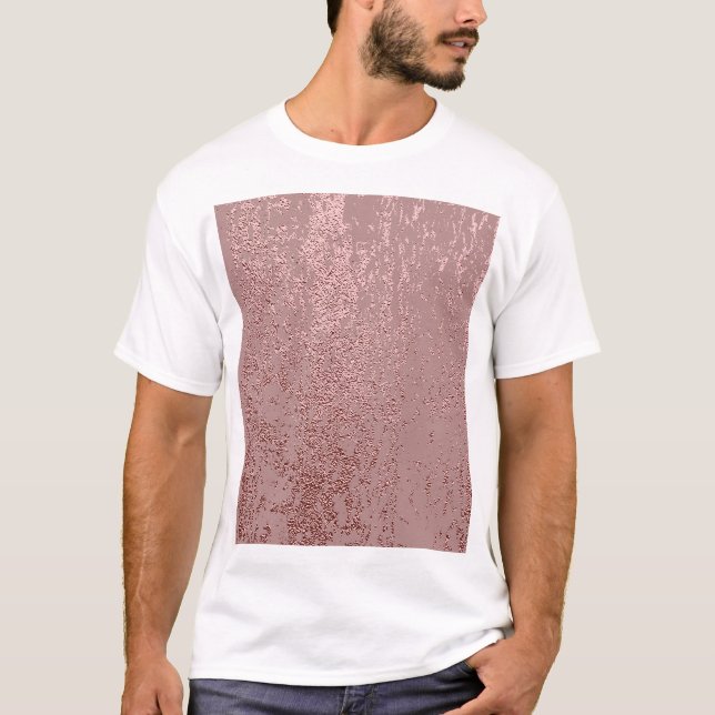 Metallic gold texture, rose quartz. T-Shirt (Front)