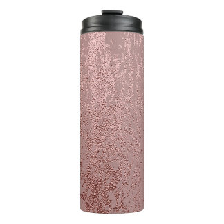 Metallic gold texture, rose quartz. thermal tumbler