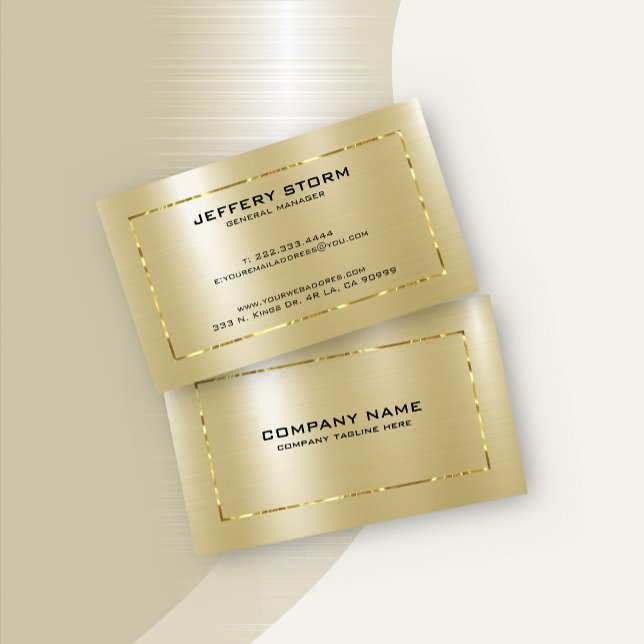 Metallic Gold Texture Stainless Steel Look  Business Card (Creator Uploaded)