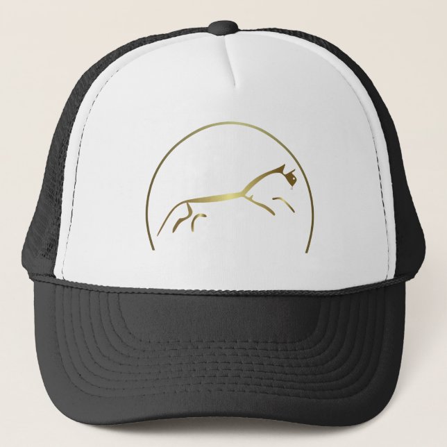 Metallic Gold Uffington Horse Trucker Hat (Front)