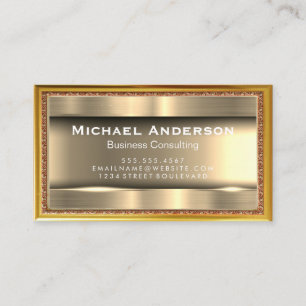 Metallic Gold   Vintage Golden Frame Business Card