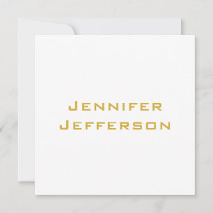 Metallic Gold & White Professional Modern Card