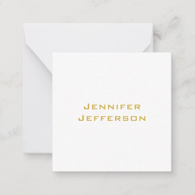 Metallic Gold & White Professional Modern Elegant Card (Front)