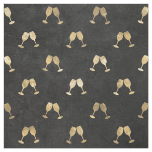Metallic Gold Wine Glasses on Black Fabric