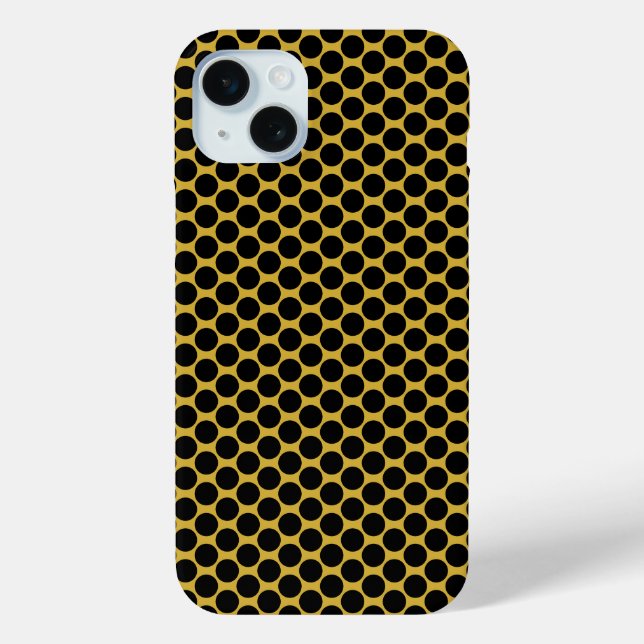 Metallic Gold with Black Dot Style Case-Mate iPhone Case (Back)