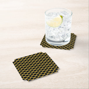 Metallic Gold with Black Dot Style Ticket Paper Coaster