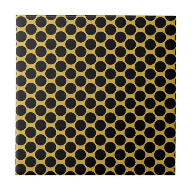Metallic Gold with Black Dot Style Tile (Front)