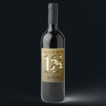 Metallic golden 18th birthday wine label<br><div class="desc">Happy 18th birthday. 18 years. Golden metallic label.</div>