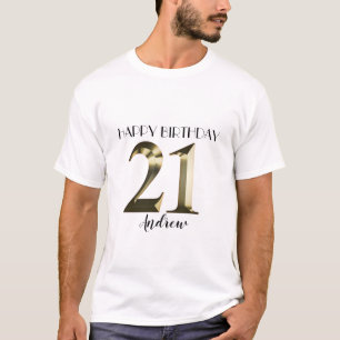 Metallic golden 21st birthday T-Shirt