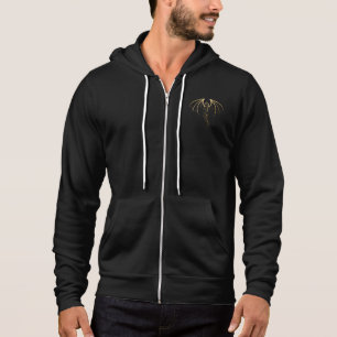 Metallic Golden Fabled Dragon Emblem Hoodie