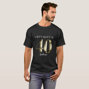 Metallic golden foil 40th birthday T-Shirt