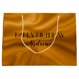 Metallic golden foil birthday large gift bag