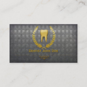 metallic golden teeth dentist dental business card