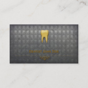 metallic golden teeth dentist dental business card