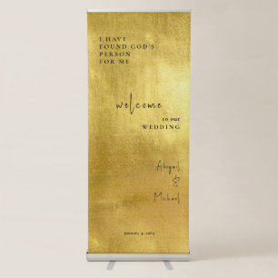 Metallic GoldWedding Retractable Banner