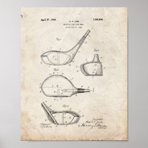 Metallic Golf-club Head Patent - Old Look Poster