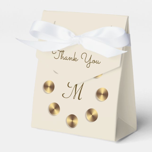 Metallic Gradient Design. Monogram Favour Box (Front Side)