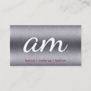 Metallic Grain Initials Business Card