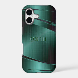 Metallic Green Design Brushed Aluminium Look