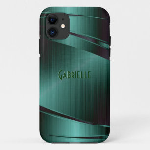 Metallic Green Design Brushed Aluminium Look iPhone 11 Case