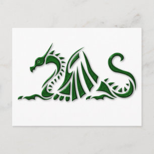 Metallic Green Dragon Postcard