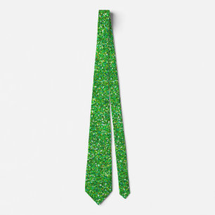 Metallic green, glitzy and sparkly tie