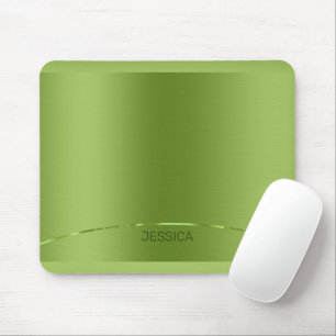 Metallic Green Print Background Mouse Mat