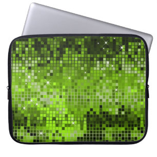 Metallic Green Sequins Look Disco Mirrors Bling Laptop Sleeve