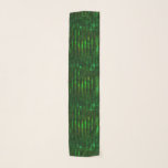 Metallic Green Stripes Chiffon Scarf<br><div class="desc">vintage Metallic Green Stripes and Script</div>