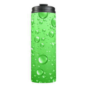 Metallic Green Water Droplets Thermal Tumbler