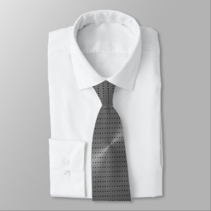 Metallic Grey Black Polka Dots Tie