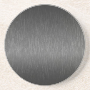Metallic Grey Brushed Aluminium Look Coaster