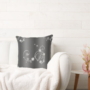 Metallic Grey Christmas Cushion