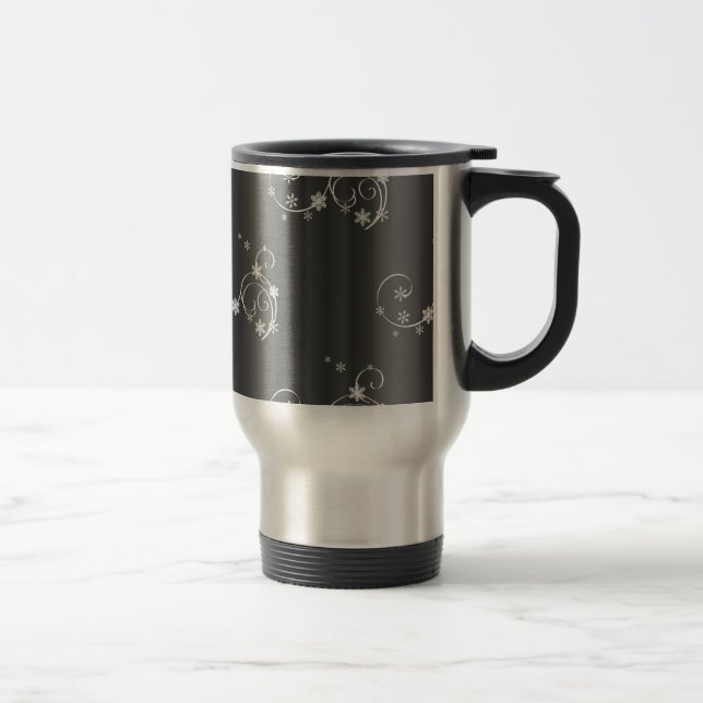 Metallic Grey Christmas Travel Mug (Right)