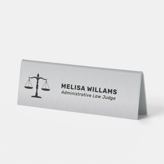Metallic Grey Custom Logo Table Tent (Back)