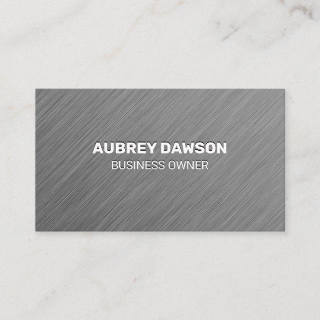 Metallic Grey Texture Business Card (Front)